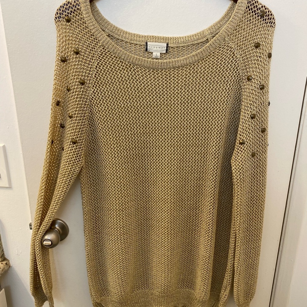 Fifty Street Large Gold Sweater
